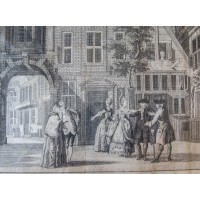 Toneeldecor - De Burger-Buurt. Akwaforta. Reinier i Harmanus Vinkeles. 1775 Amsterdam